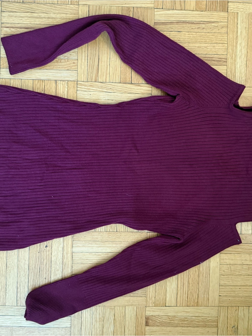 Revamped Ribbed Sweater Knit Dress — Wine